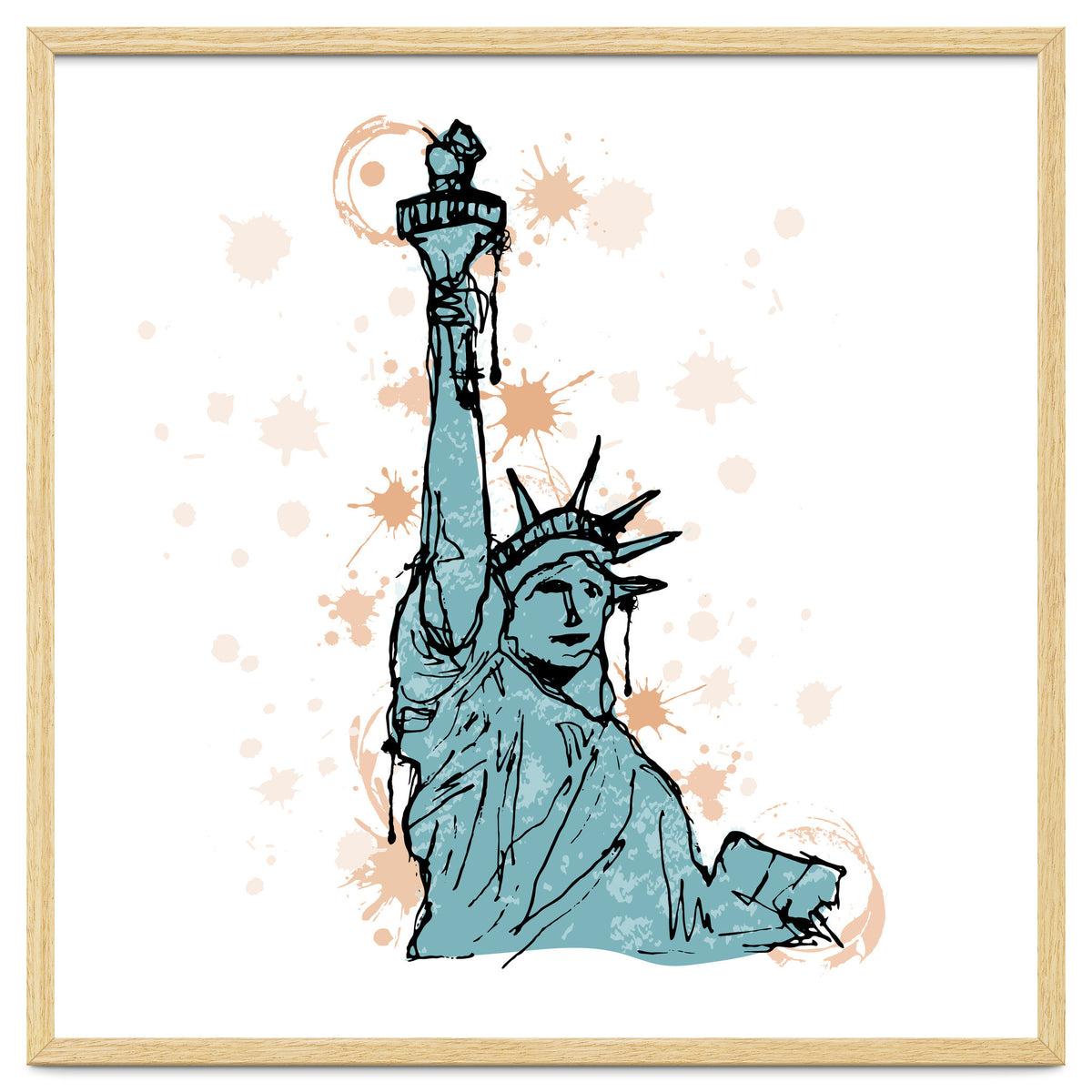 Close view of the Statue of Liberty Sketch