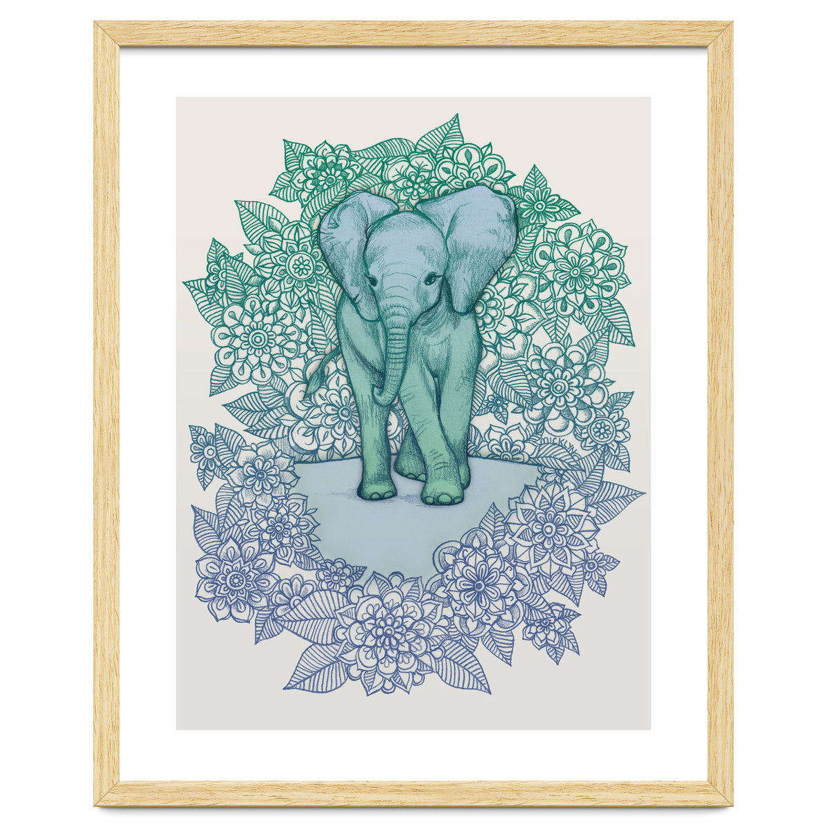 Emerald Elephant in the Lilac Evening