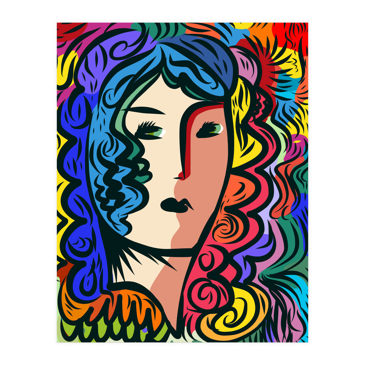 Rainbow Portrait Girl (Print Only)