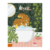 Cheetah in Tropical Bathroom (Print Only)