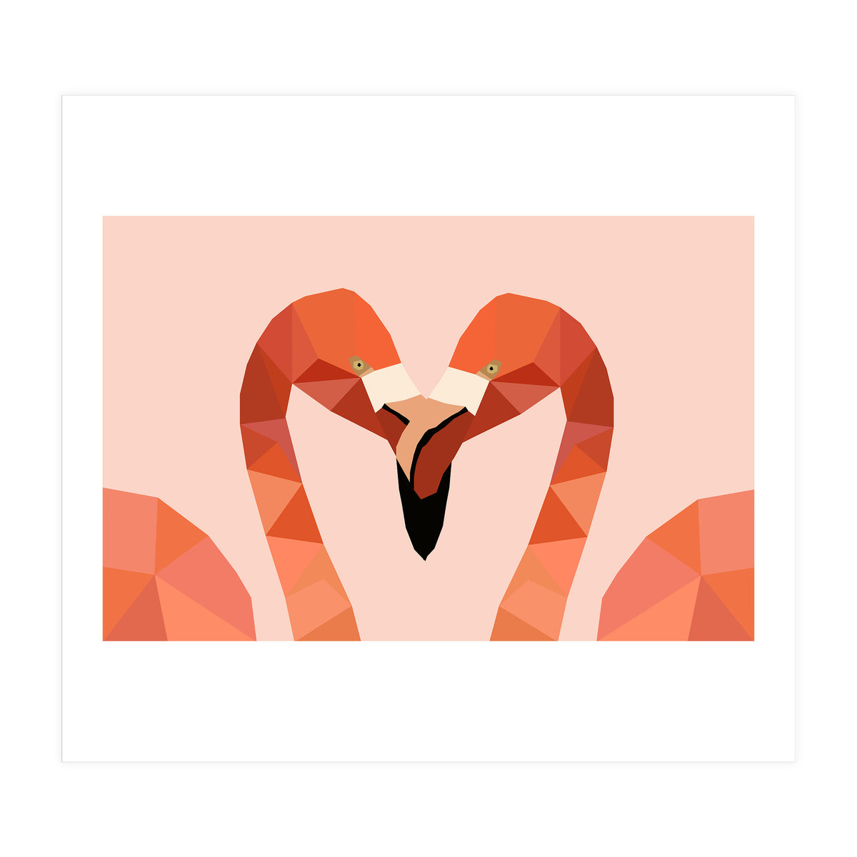 Flamingo Bird Low Poly Art  (Print Only)