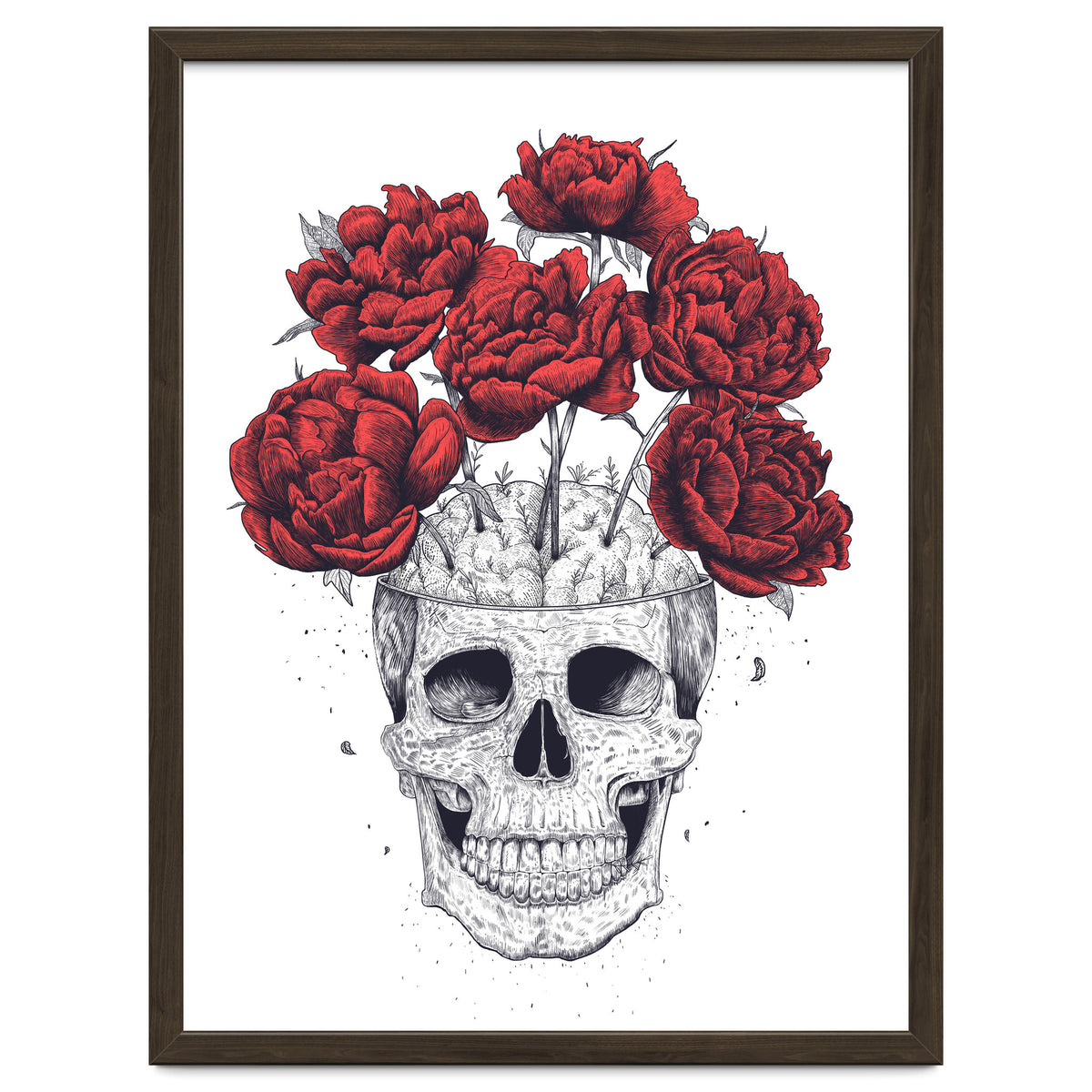 Skull With Peonies