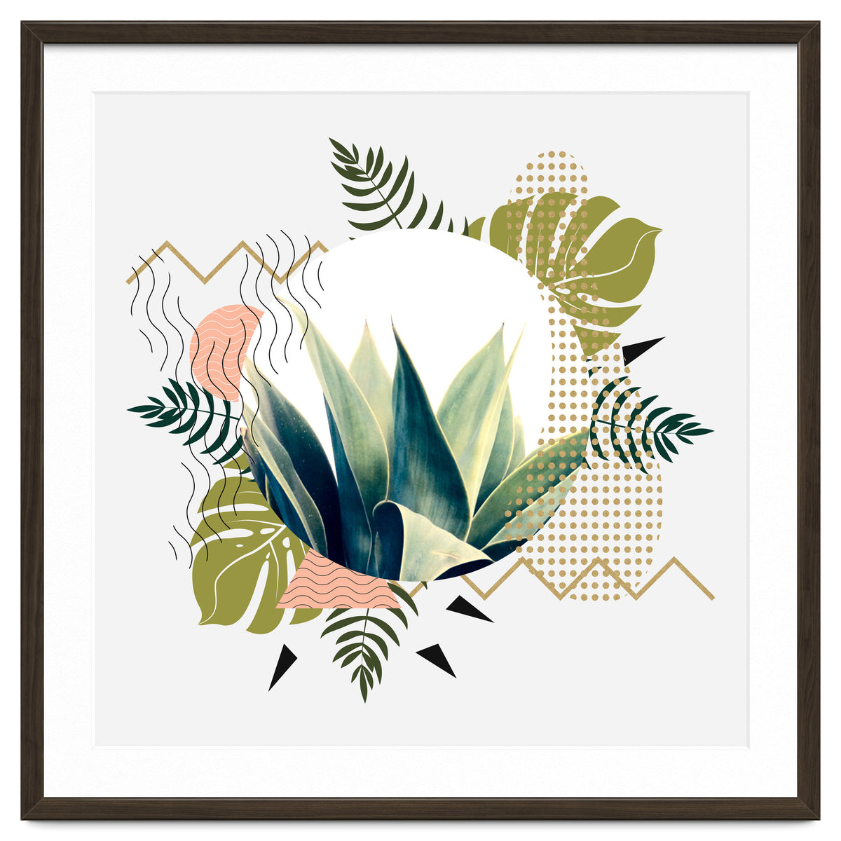 Abstract geometrical and botanical shapes