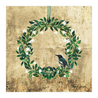 Wreath #White Flowers & Bird #Royal collection (Print Only)