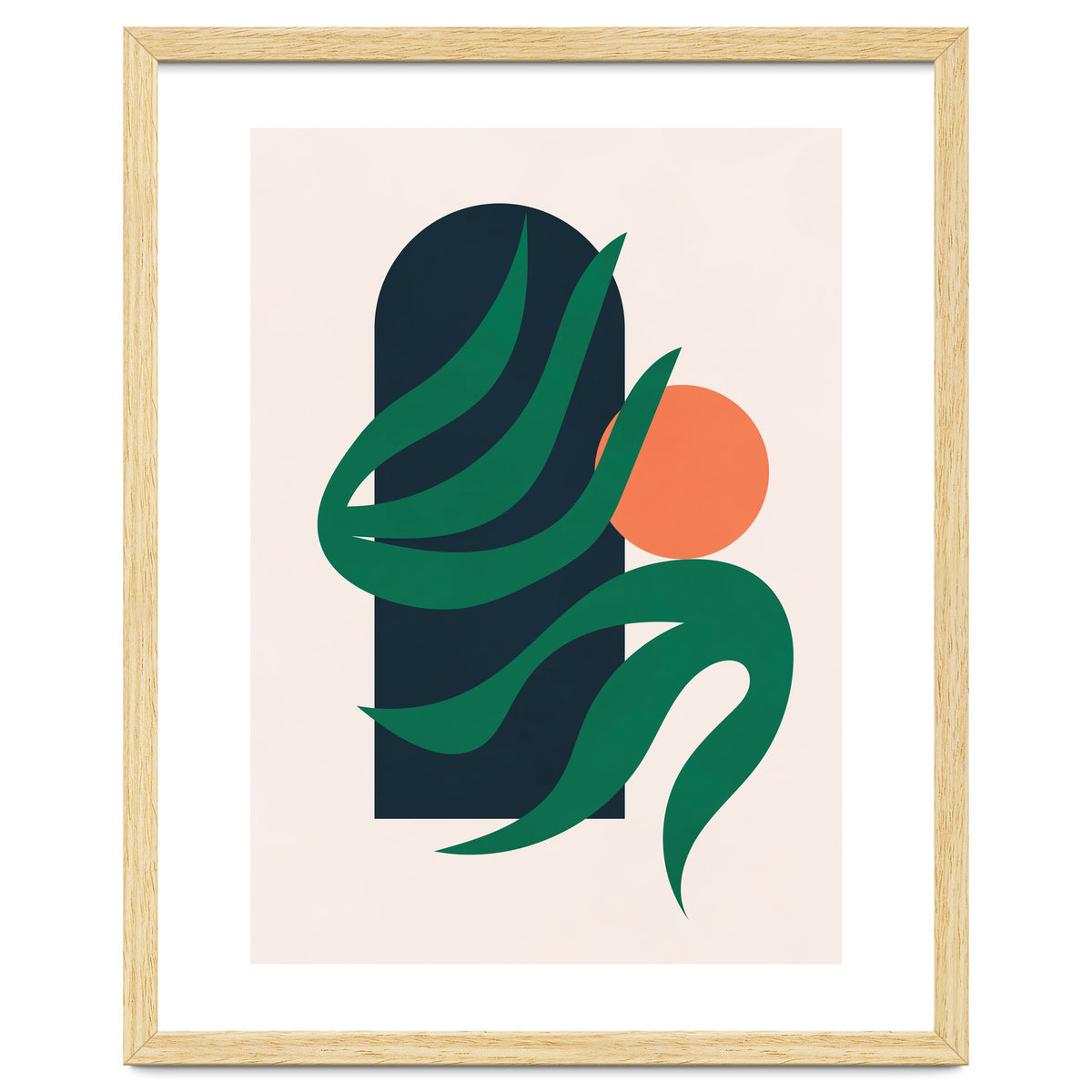 Mid Century Modern Botanical Geometric Art