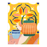 Pumpkin Spice Latte | Tea Chai Kettle & Cup | Modern Bohemian Colorful India | Eclectic Culture (Print Only) thumbnail