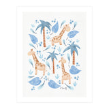 Jungle Giraffes | Blue (Print Only) thumbnail