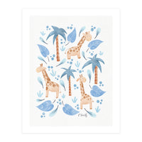 Jungle Giraffes | Blue (Print Only)