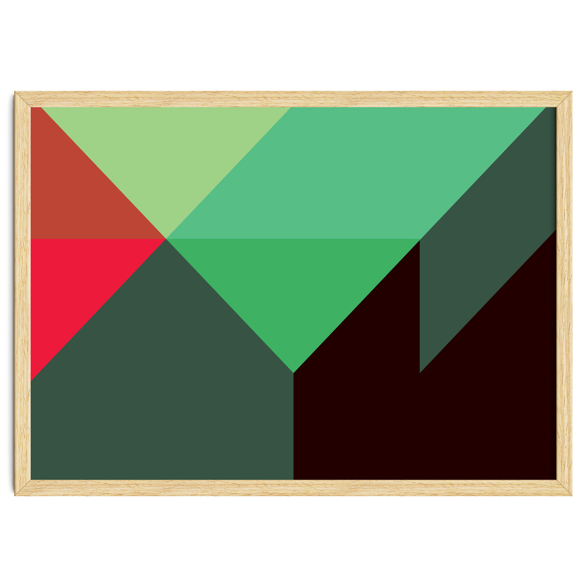 Geometric Shapes No. 30 - red, green & black
