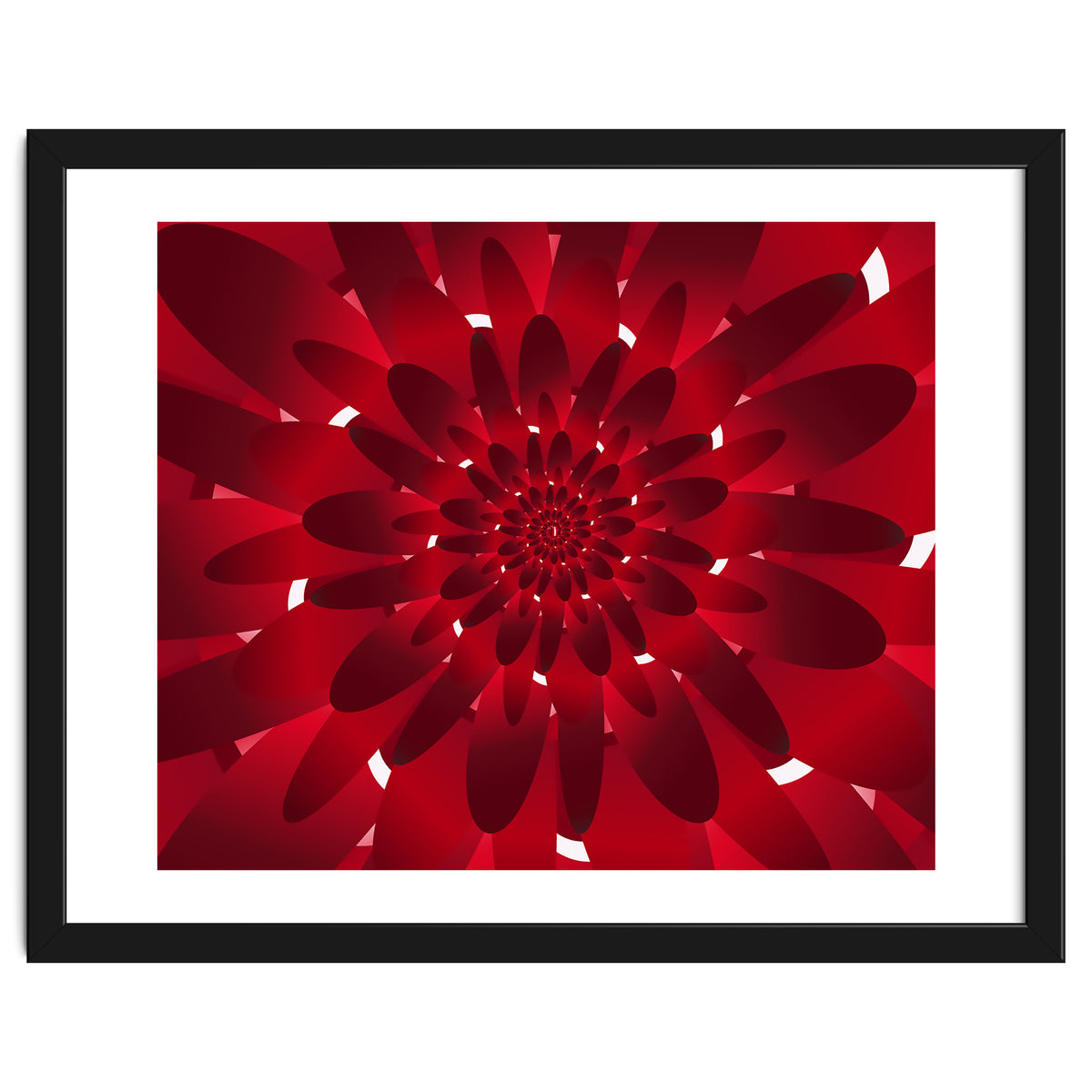 Abstract Modern Red Floral Design Art