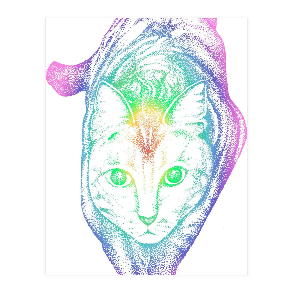 Rainbow Pastel Cat (Print Only)