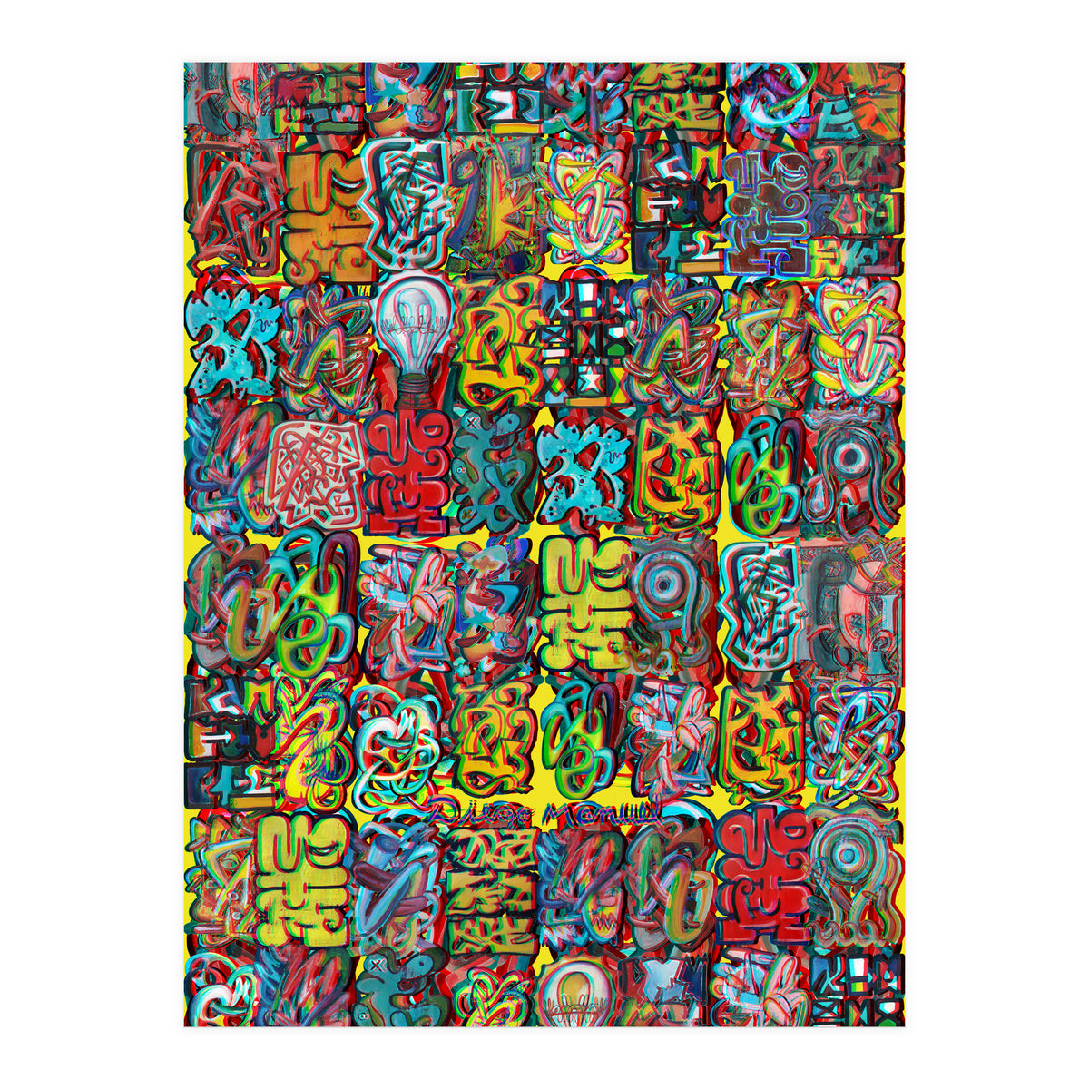 Formas 14 34 3d And Graffiti 7 (Print Only)