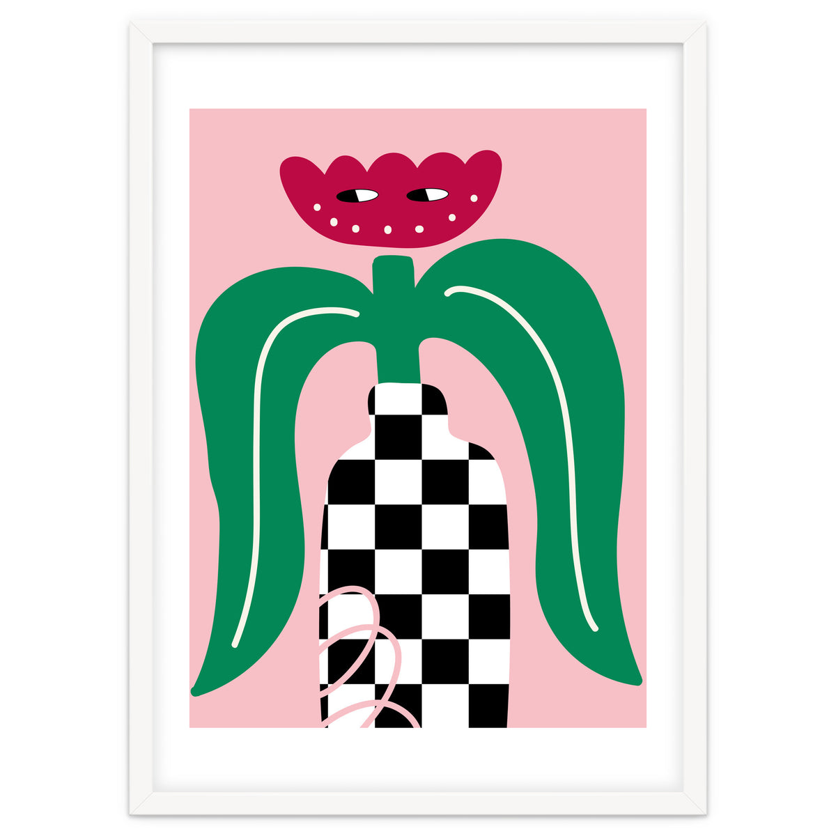 Flower in Checker Vase