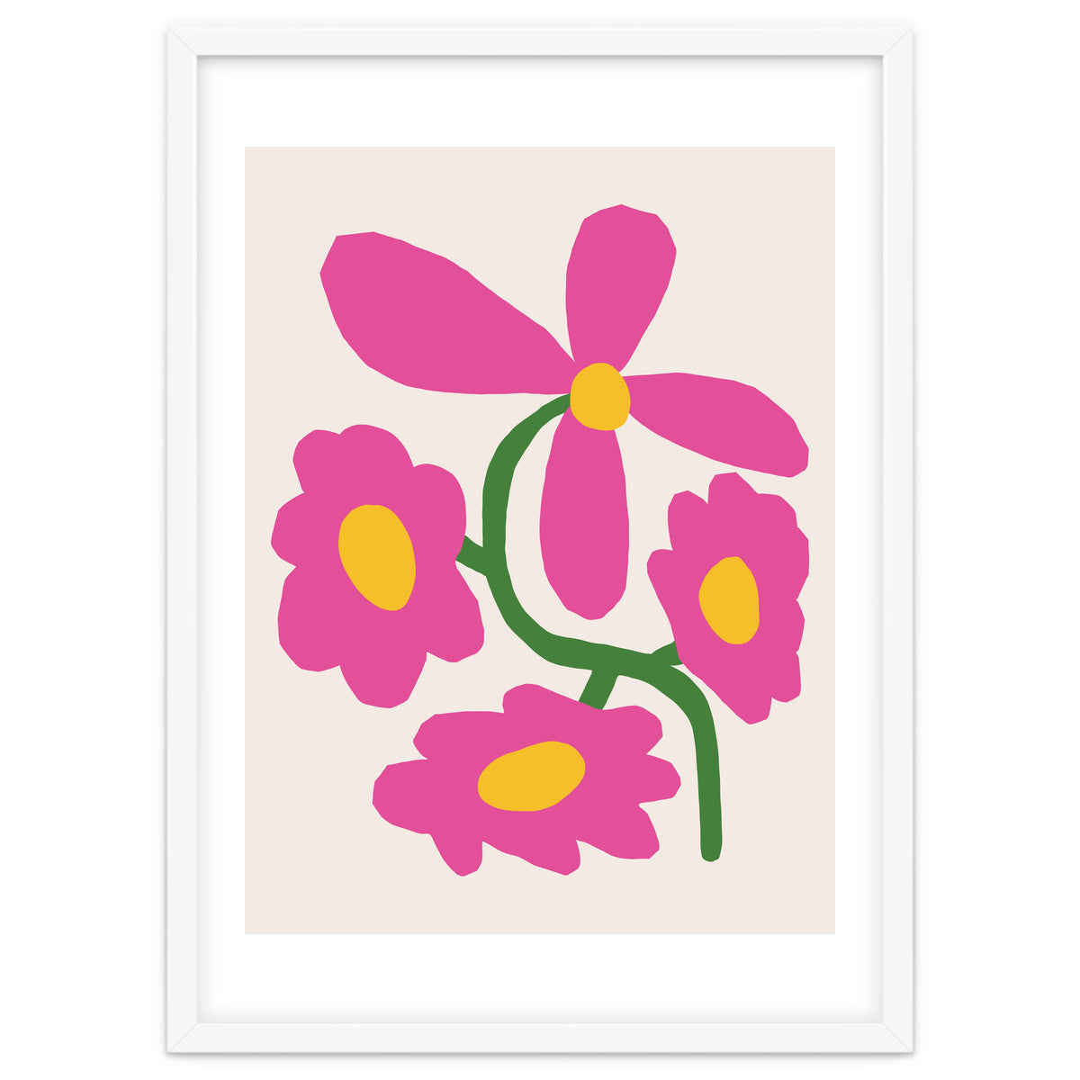 Pink Retro Cut Out Flower