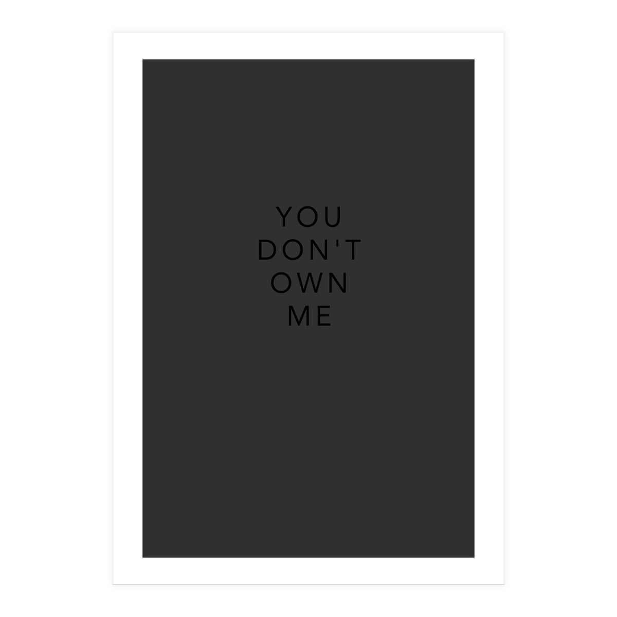 YOU DON’T OWN ME (Print Only)