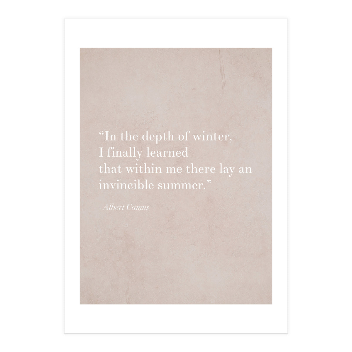 An Invincible Summer By Camus (Print Only)