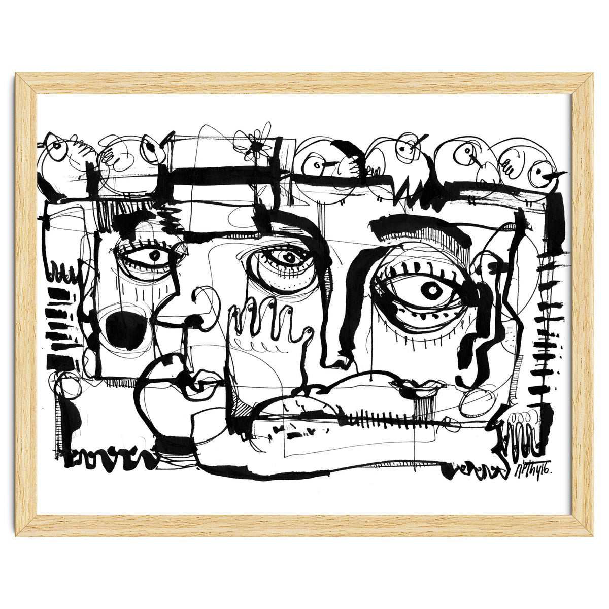 Birds on a Wire - b&w