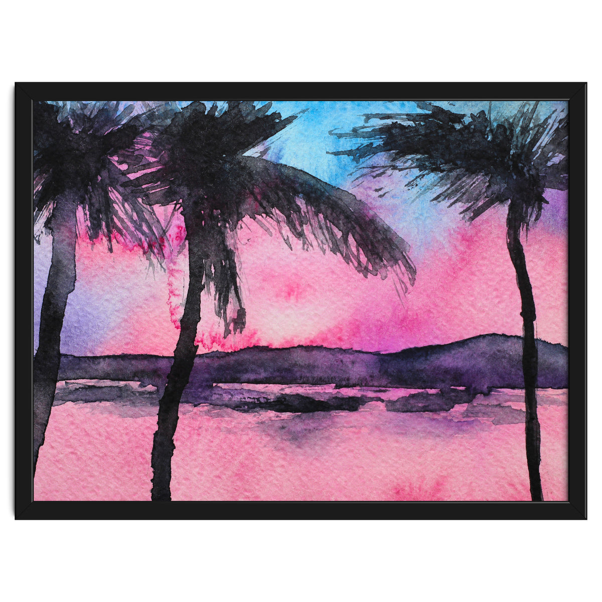 Tropical sunset || watercolor