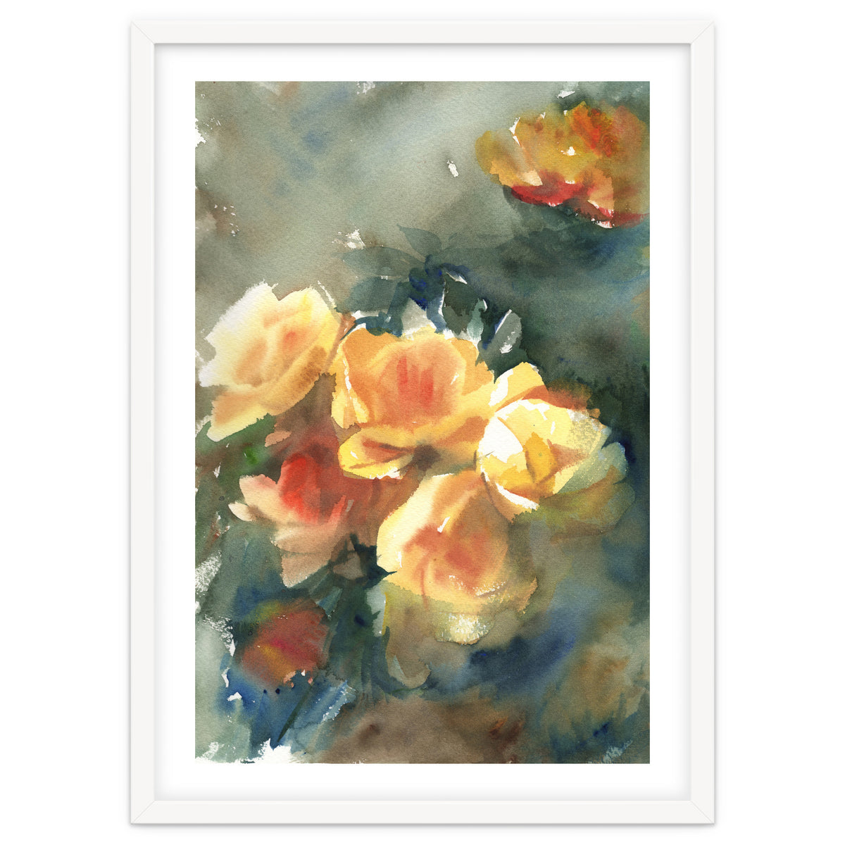 Abstract watercolor flowers