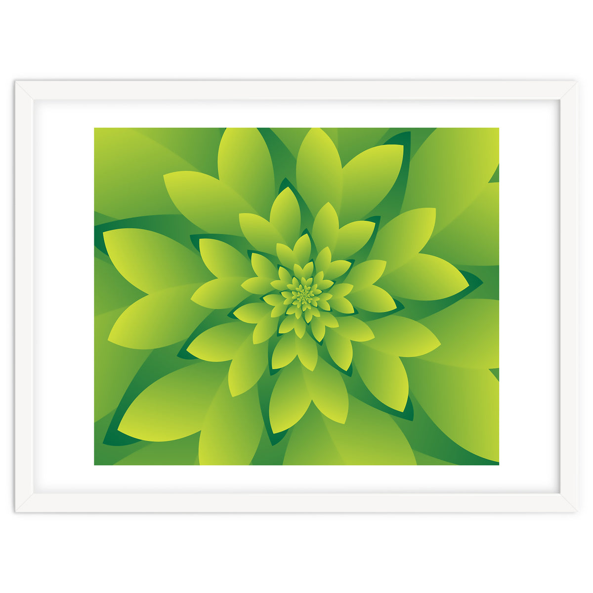 Abstract Green Floral Design 3D ART