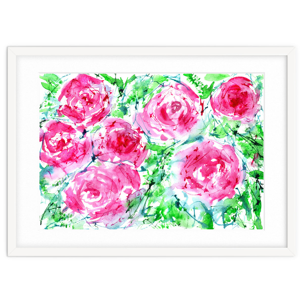 Blooming bouquet || watercolor roses