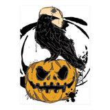 Raven over a pumpkin scribble sketch (Print Only) thumbnail