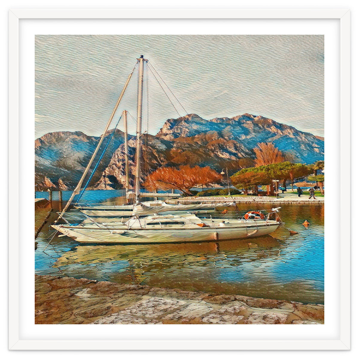 Art boats on Lake Garda, Italy.