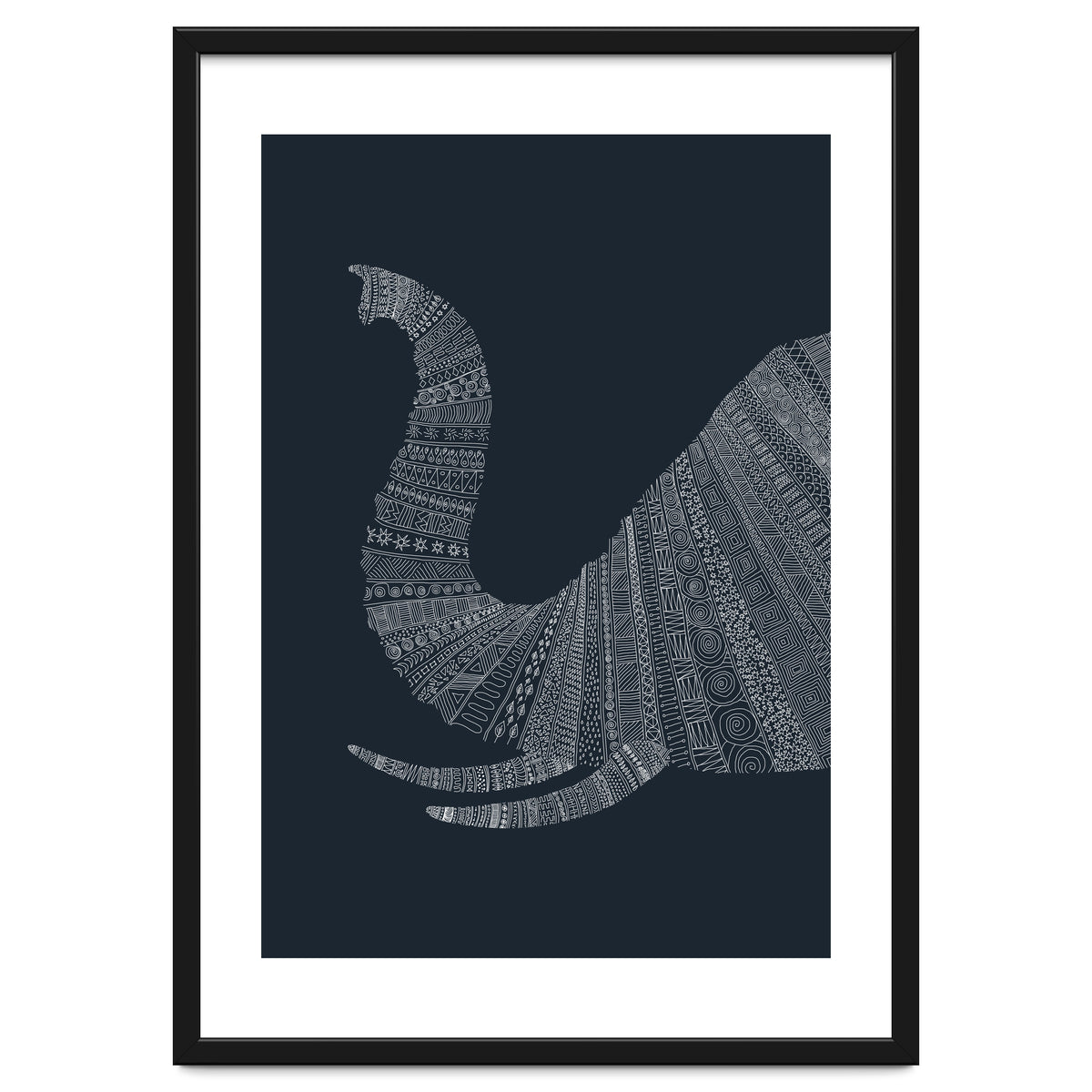 Elephant Blue Poster