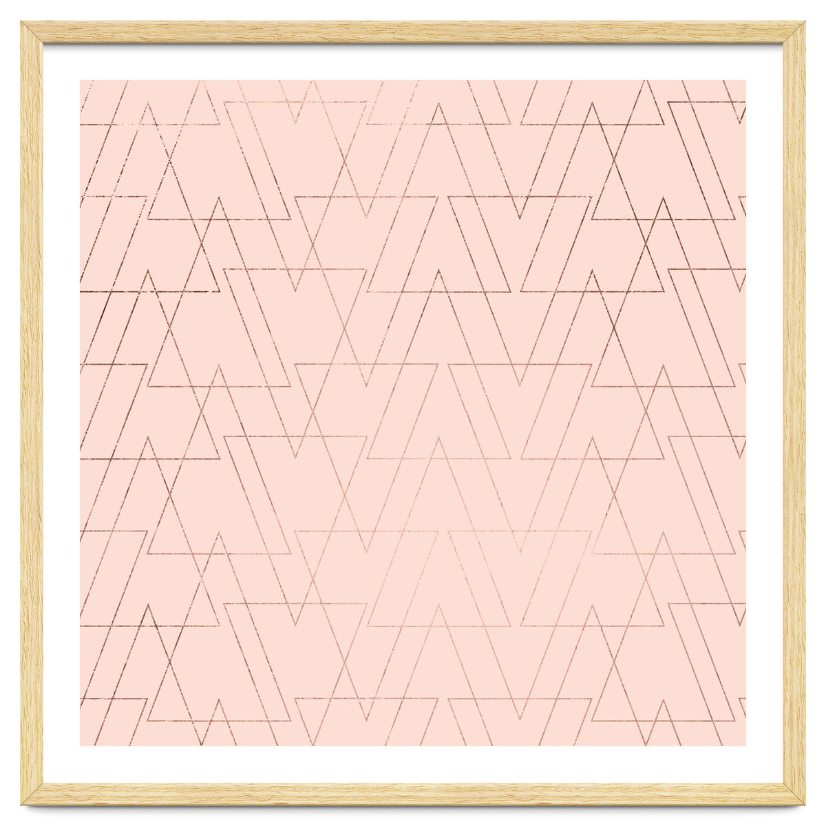 Modern Rose Gold Geometric Thin Triangles Blush Pink Abstract Pattern