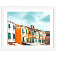 Burano Island | Colorful Patel Architecture Building | Watercolor Travel Painting