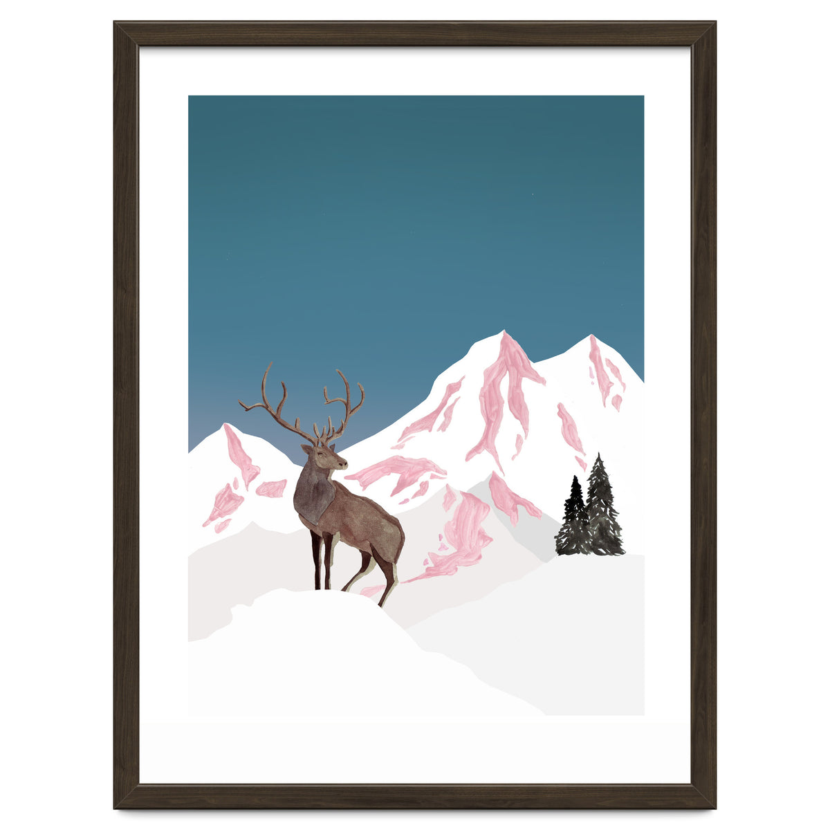 Mountain Love Winter Stag