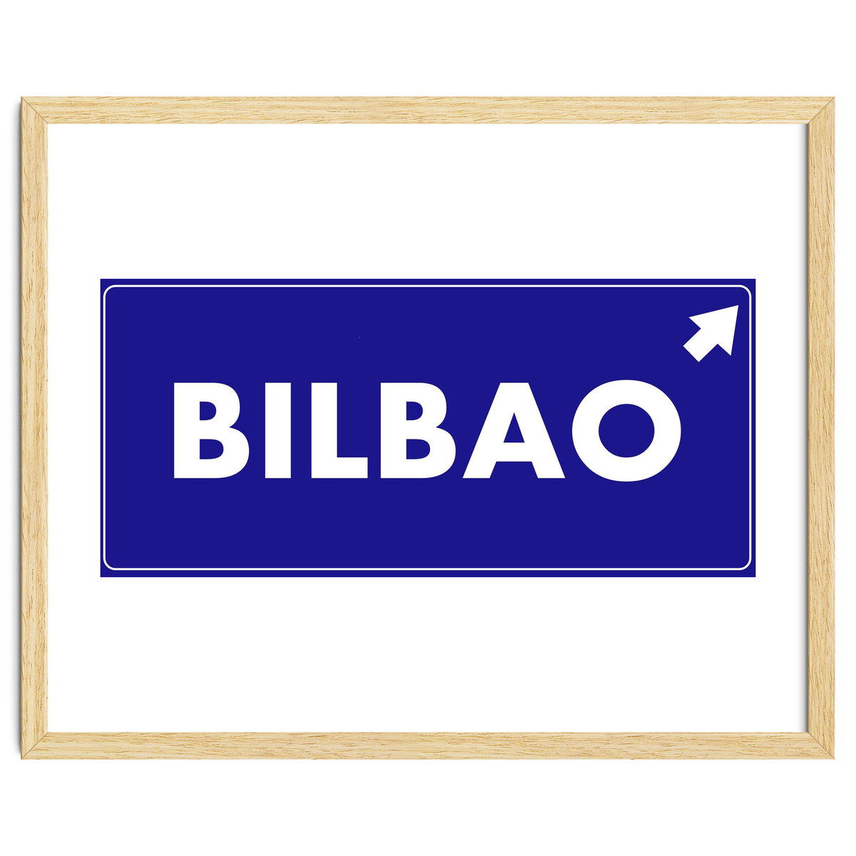 Let`s go to Bilbao, Spain! Blue road sign