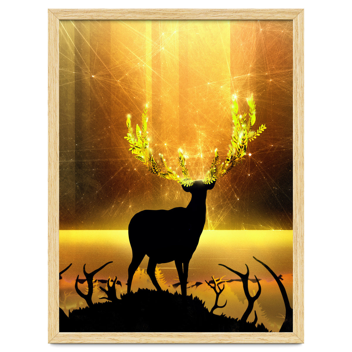 Greenery Deer Golden Sun