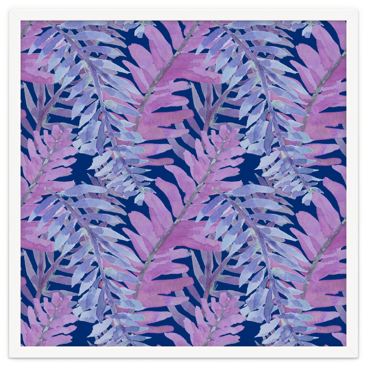 Woodland Ferns in Blue