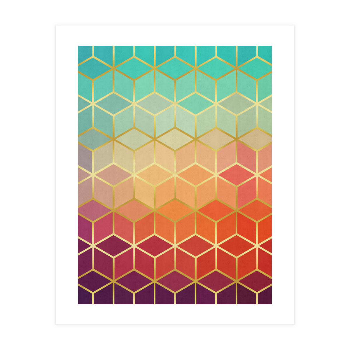 Colorful and golden pattern II (Print Only)