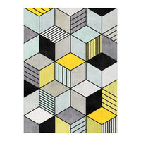 Colorful Concrete Cubes 2 - Yellow, Blue, Grey (Print Only)