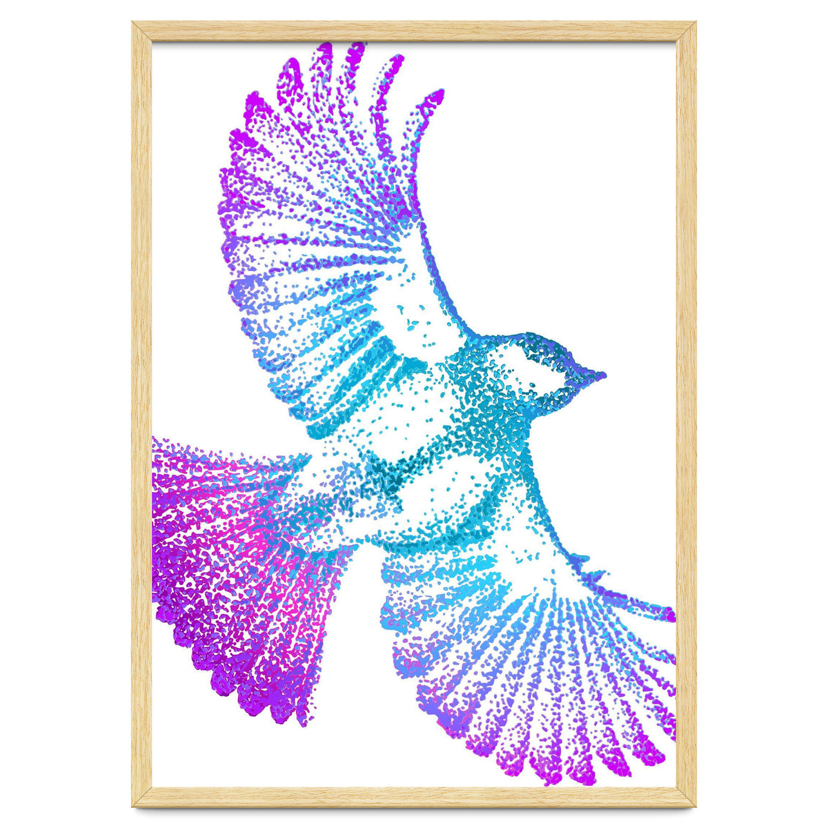 Flying Bird in Electric Blue