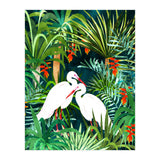 To Me, You're The Perfect Heron, Tropical Jungle Wildlife Animals Birds, Botanical Stork Painting (Print Only) thumbnail