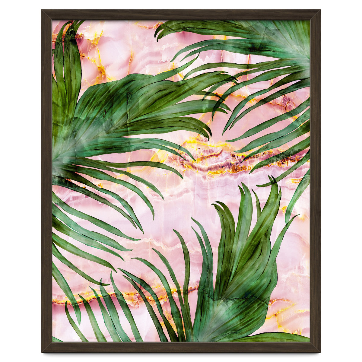 Palm leaf on marble 01