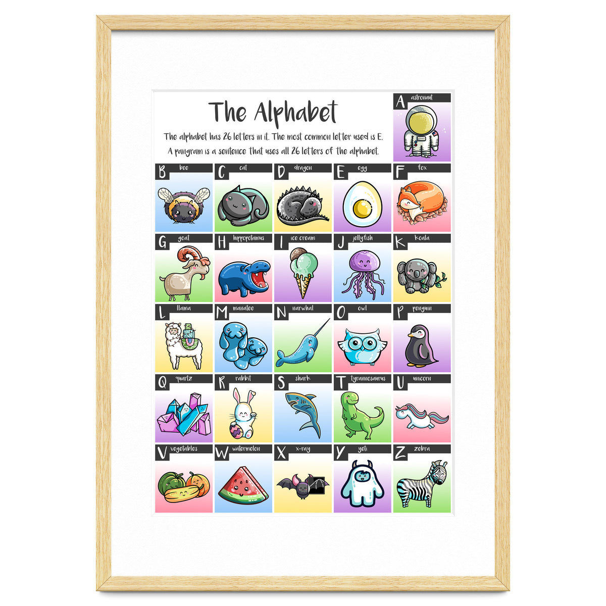 The Alphabet in Kawaii Cute Style