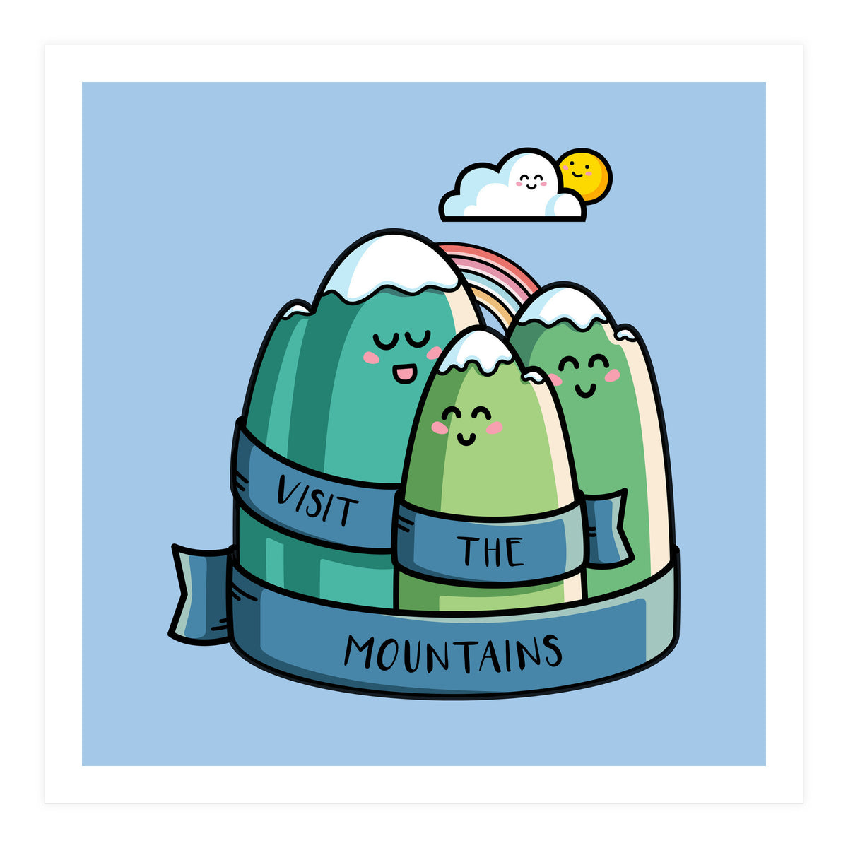 Kawaii Cute Visit the mountains (Print Only)