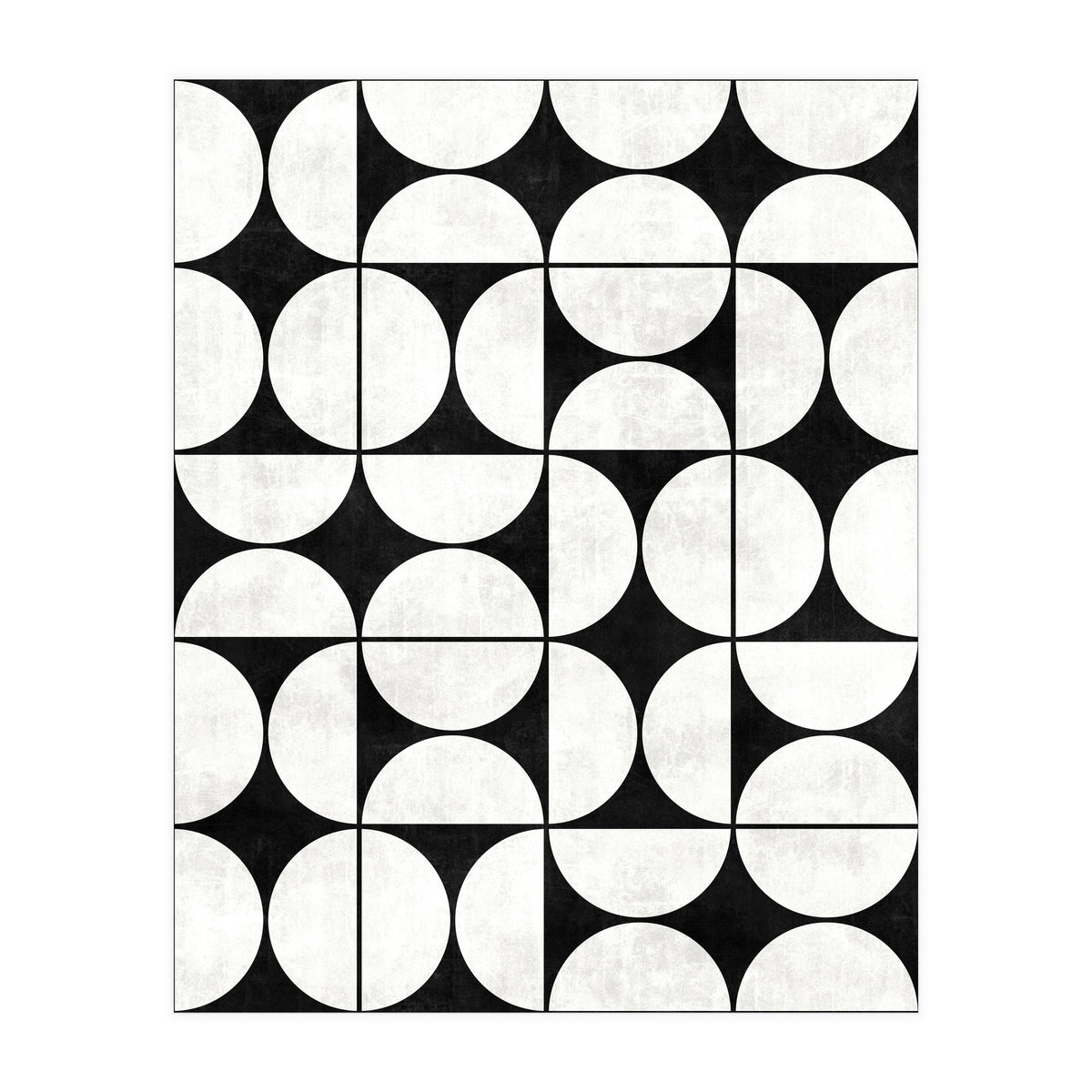 Mid-Century Modern Pattern No.2 - Black and White Concrete (Print Only)