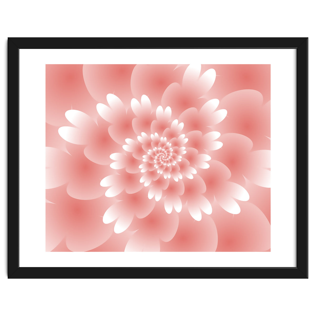 Abstract Orange Spiral Feather 3D ART