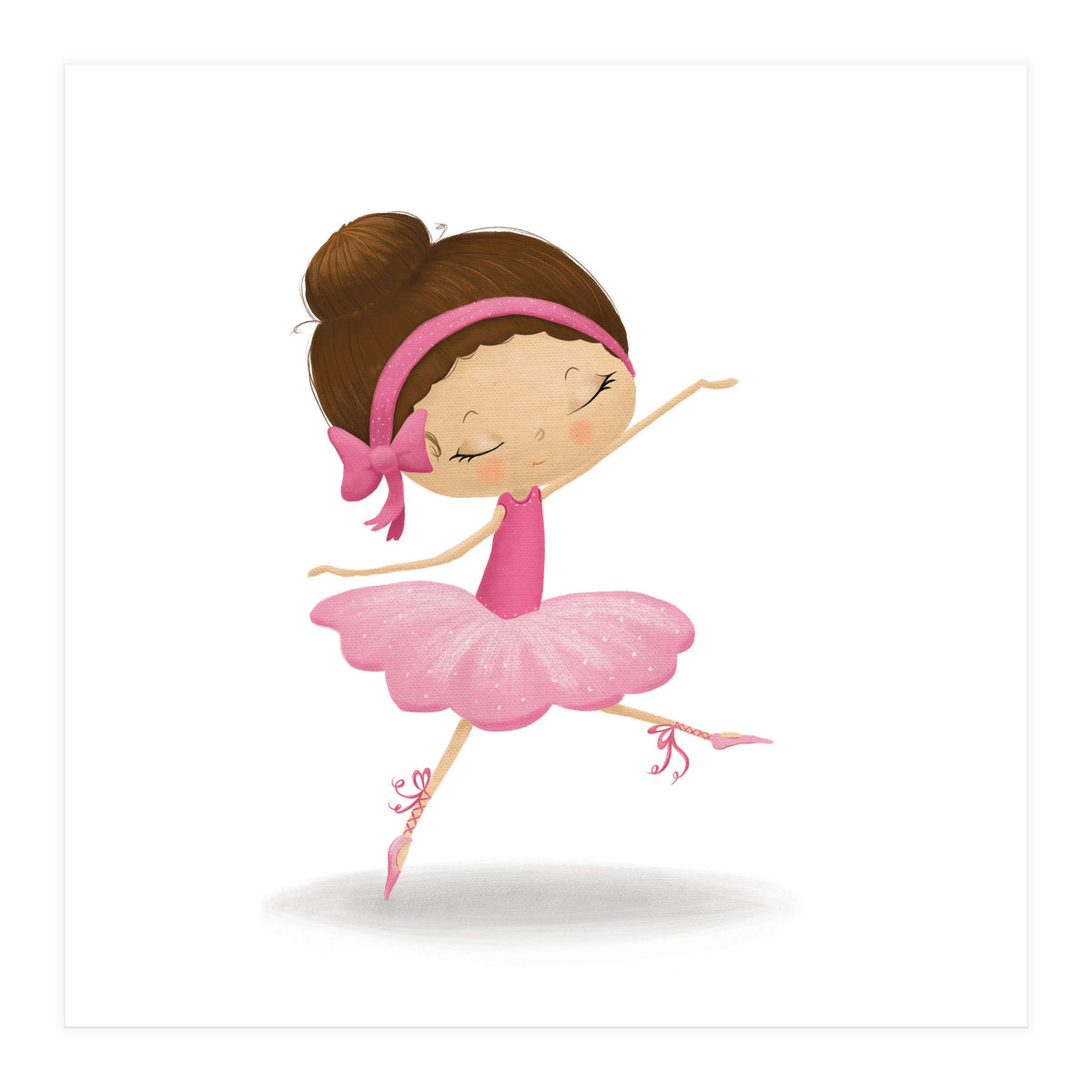 Adorable Leaping Ballerina Nursery Print (Print Only)