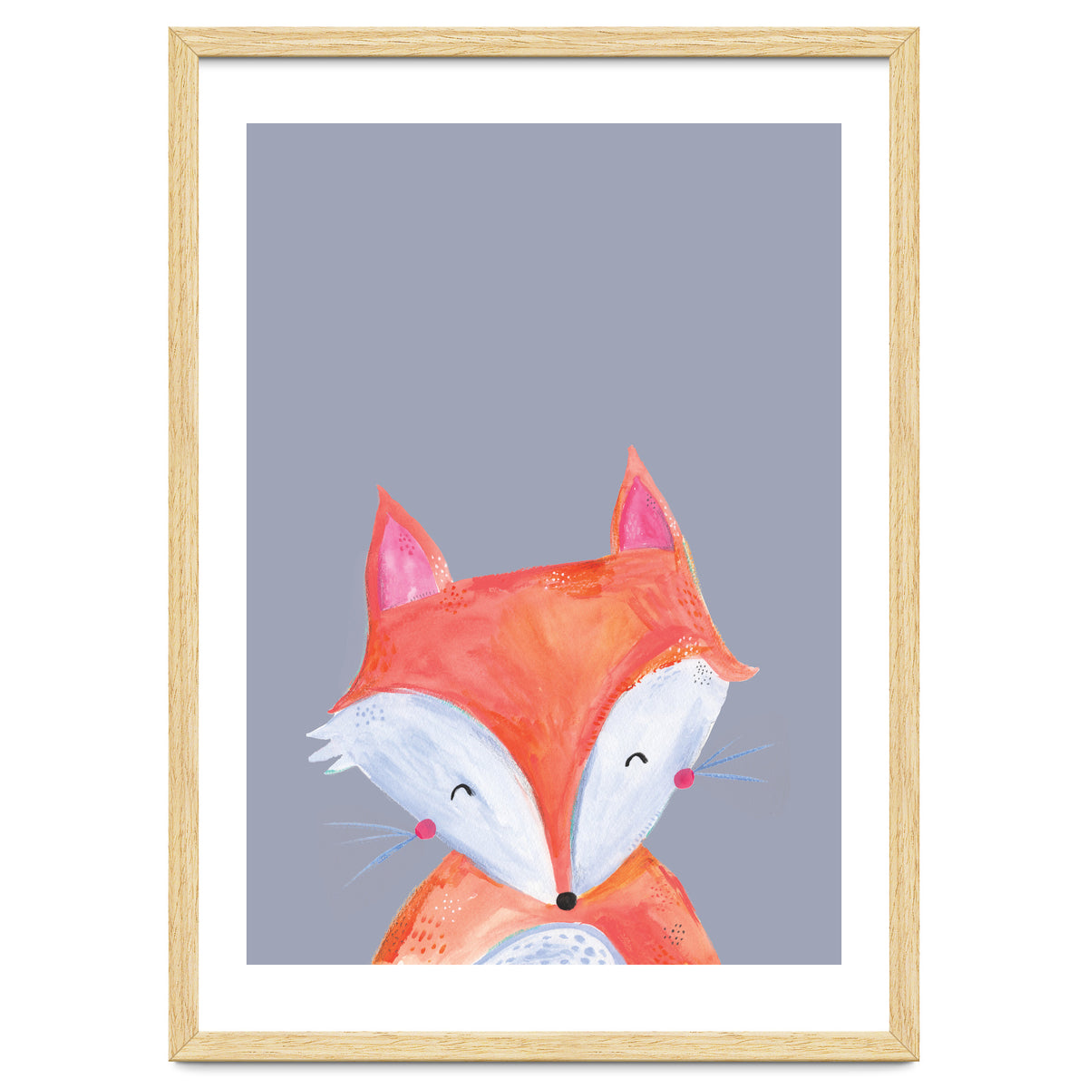 Woodland Fox On Grey