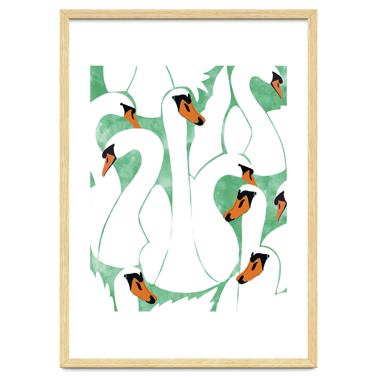 Swan Totem Animal Boho Wall Art Fine Art Print From 