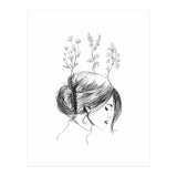 Hand Drawn Flower Girl (Print Only) thumbnail
