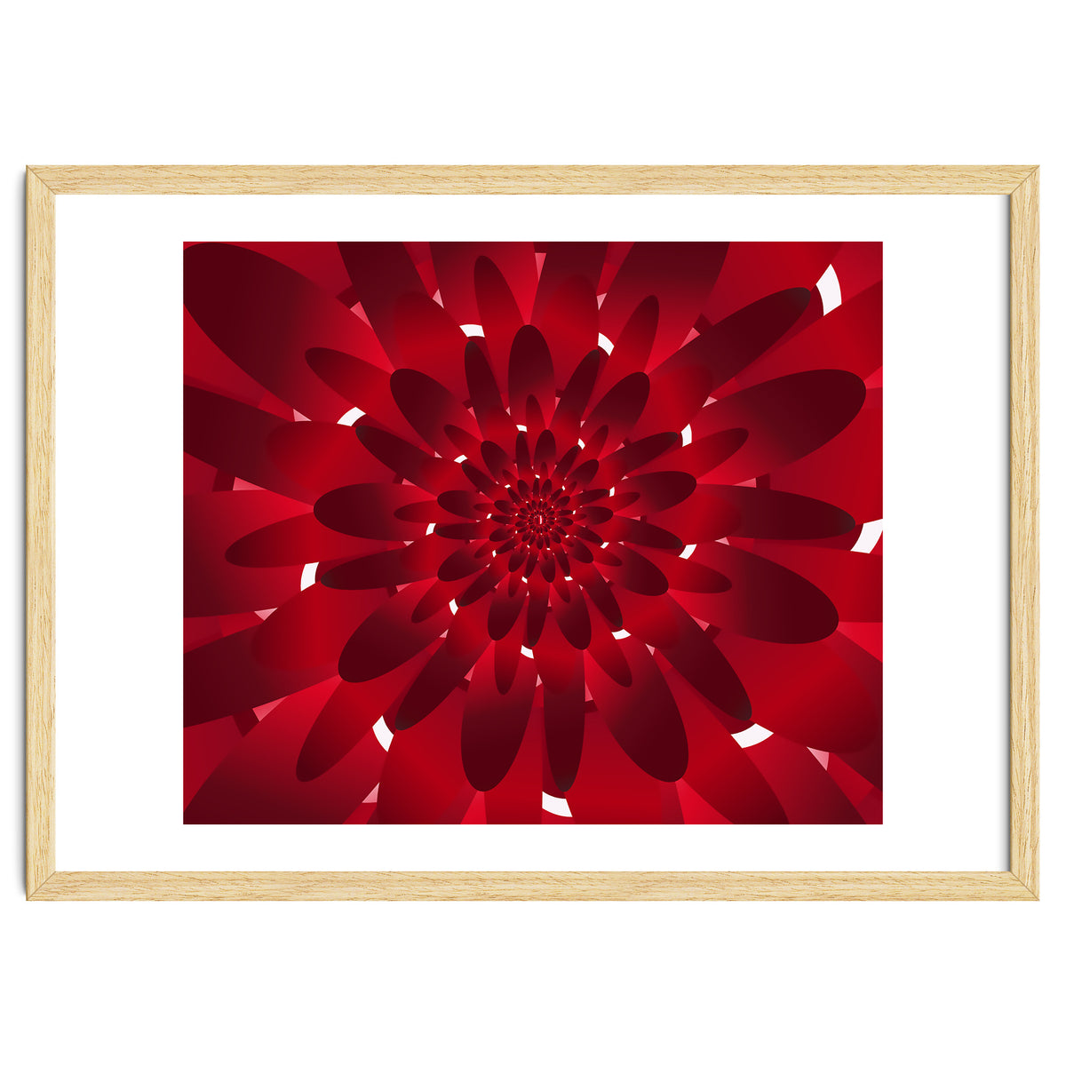 Abstract Modern Red Floral Design Art