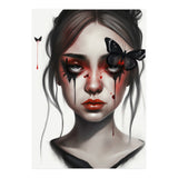 Goth Girl With Butterflies Portrait (Print Only) thumbnail
