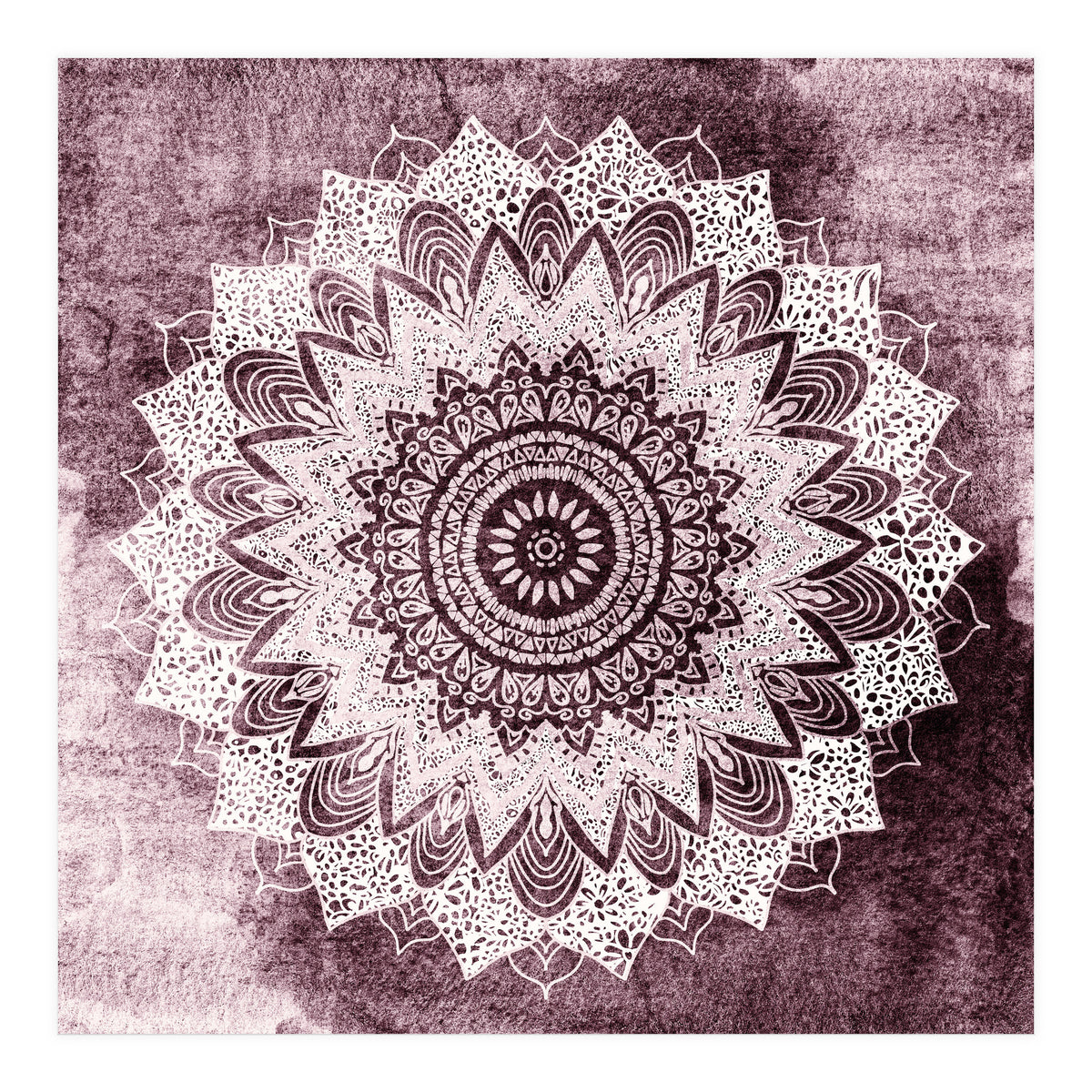 Bohochic Mandala In Burgundi (Print Only)